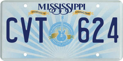 MS license plate CVT624