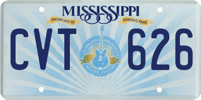 MS license plate CVT626