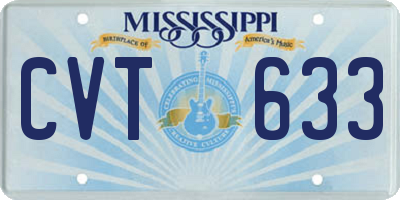 MS license plate CVT633