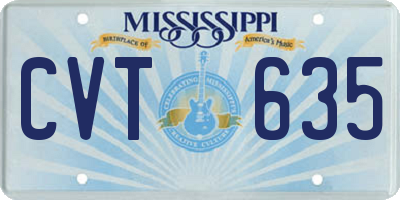 MS license plate CVT635