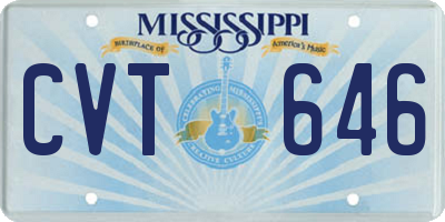 MS license plate CVT646