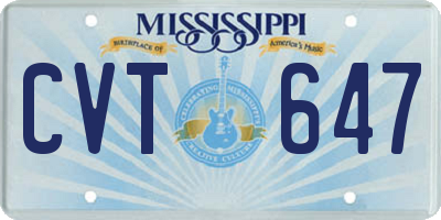 MS license plate CVT647
