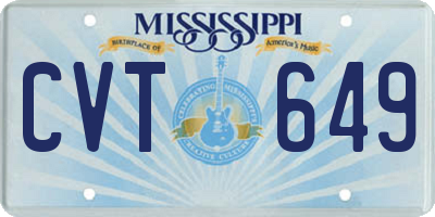 MS license plate CVT649