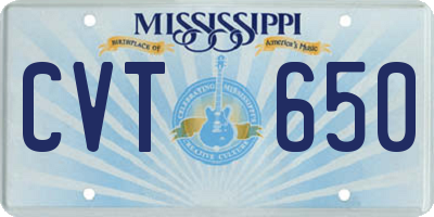 MS license plate CVT650