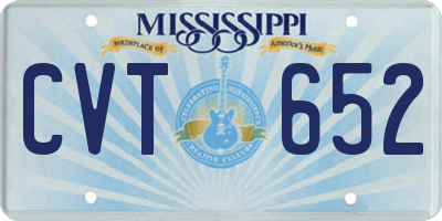 MS license plate CVT652