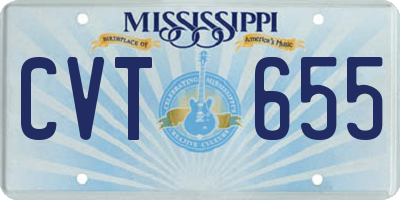 MS license plate CVT655