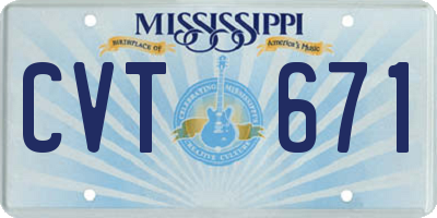 MS license plate CVT671