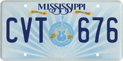 MS license plate CVT676