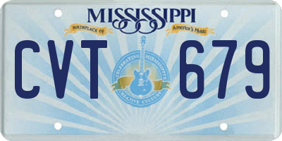 MS license plate CVT679