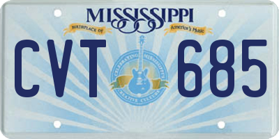 MS license plate CVT685