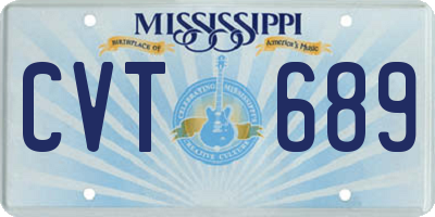 MS license plate CVT689