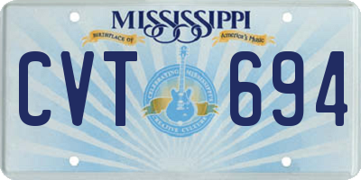 MS license plate CVT694