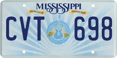 MS license plate CVT698