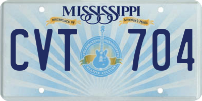 MS license plate CVT704