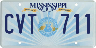 MS license plate CVT711
