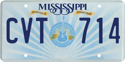 MS license plate CVT714