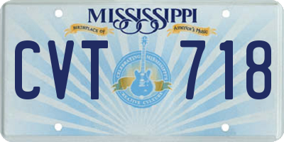 MS license plate CVT718