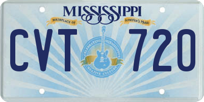 MS license plate CVT720