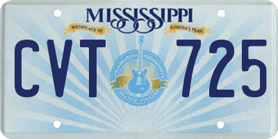 MS license plate CVT725