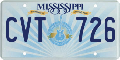 MS license plate CVT726