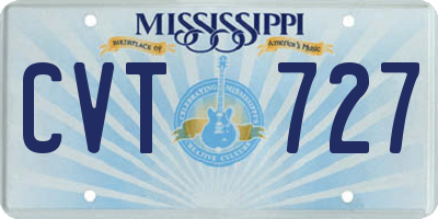 MS license plate CVT727