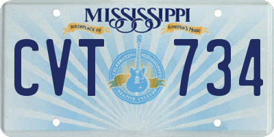 MS license plate CVT734