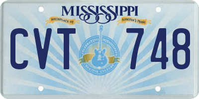 MS license plate CVT748