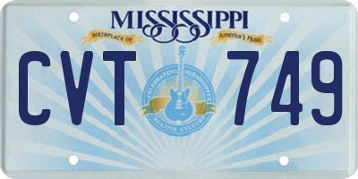MS license plate CVT749