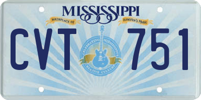 MS license plate CVT751