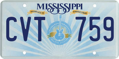 MS license plate CVT759