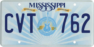 MS license plate CVT762