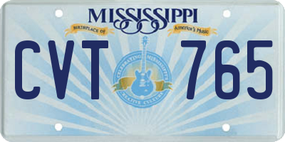 MS license plate CVT765