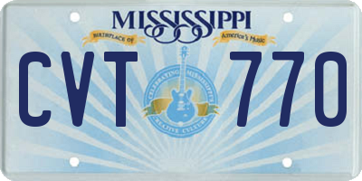 MS license plate CVT770