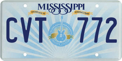 MS license plate CVT772