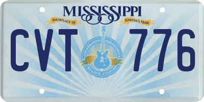 MS license plate CVT776