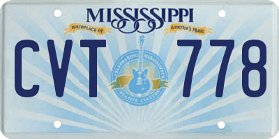 MS license plate CVT778