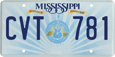 MS license plate CVT781