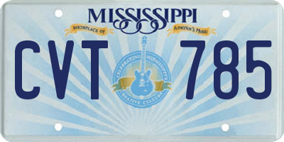 MS license plate CVT785