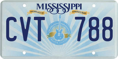 MS license plate CVT788