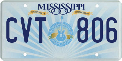 MS license plate CVT806