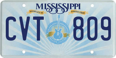 MS license plate CVT809