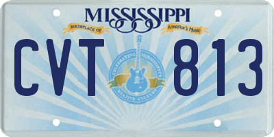 MS license plate CVT813