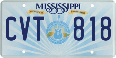 MS license plate CVT818