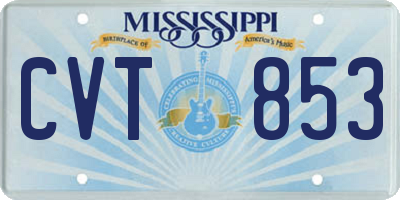 MS license plate CVT853