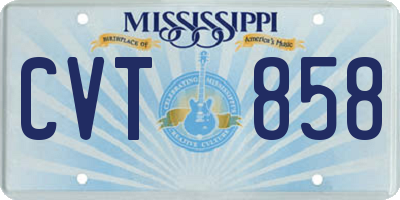 MS license plate CVT858