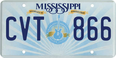 MS license plate CVT866