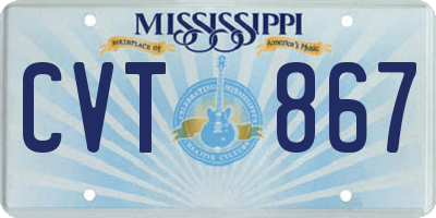 MS license plate CVT867