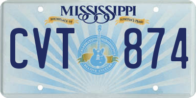 MS license plate CVT874