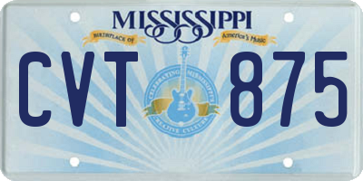 MS license plate CVT875