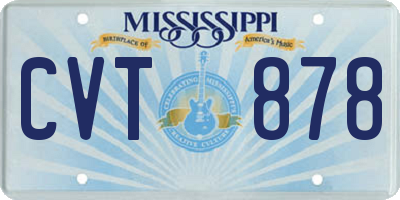 MS license plate CVT878
